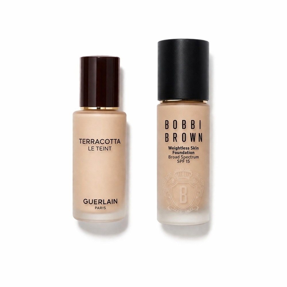 Guerlain Terracotta Le Teint Foundation 1N  Bobby Brown Weigtless Skin W016